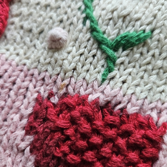 Vintage Eagle's Eye Red Valentine's Day Knit Ugly Sweater - Picture 14 of 16